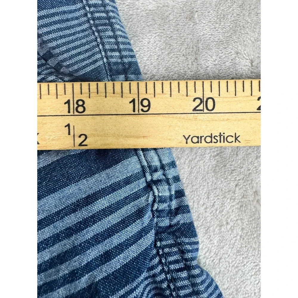 J Crew Mens Shorts Striped Blue White Elastic Waist‎ Drawstring Size M